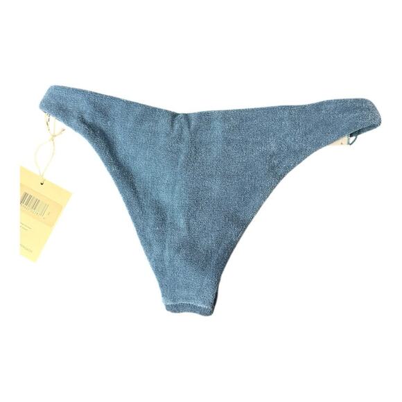 Anthropologie Mara Hoffman Kay Terry Fabric Bikini Bottom in Slate Blue XS NWT - Picture 5 of 9